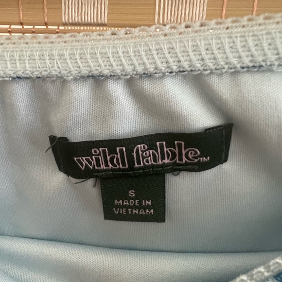 Wild Fable Blue Wavy Checker-print Mini Skirt, Size Small - Picture 4 of 4